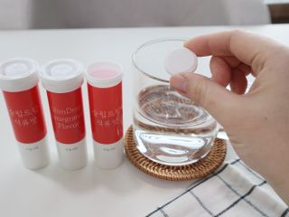 [슬림드랍 석류맛] 건기식 다이어트 보조제 겸 비타민 — 5점을 준 리뷰어가 2022년 1월 올린 사용 사진