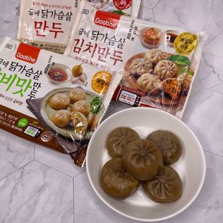 굽네몰 [굽네] 닭가슴살 만두 3종 9팩 — 5점을 준 리뷰어가 2021년 9월 올린 사용 사진