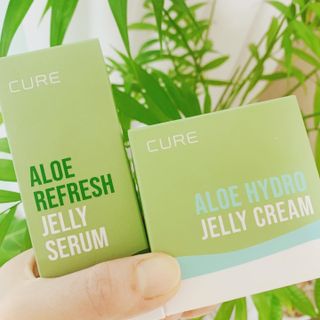 김정문알로에 큐어 큐어 알로에 리프레쉬 젤리 세럼, 큐어 알로에 하이드로 젤리 크림 — 4.5점을 준 리뷰어가 2021년 3월 올린 사용 사진