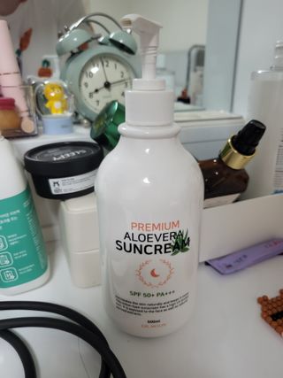 [닥터문] 프리미엄 알로에베라 선크림 500ml — 5점을 준 리뷰어가 2022년 7월 올린 사용 사진