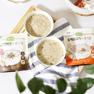 상하키친 소고기버섯 누룽지죽 / 들깨닭고기 누룽지죽 — 5점을 준 리뷰어가 2021년 10월 올린 사용 사진