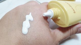 스킨큐어 산다화 유기농 레몬썬크림 — 5점을 준 리뷰어가 2022년 4월 올린 사용 사진