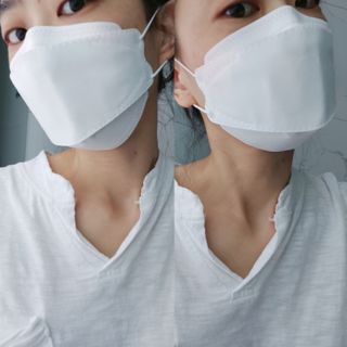 [심폐소생소] KF94 오늘의 마스크 대형 — 5점을 준 리뷰어가 2021년 10월 올린 사용 사진