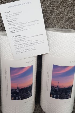 부직포나라 중금속유해물질ZERO 뜯어쓰는 주방 일회용수세미 60매 2매 — 5점을 준 리뷰어가 2022년 9월 올린 사용 사진