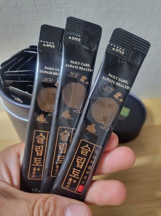 프리마인 자체 기업부설 연구소에서 찾아낸 건강한 수면의 비밀.  슬립토 플러스 30포 — 5점을 준 리뷰어가 2023년 5월 올린 사용 사진
