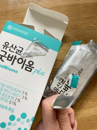 프리마인 유산균 국가지정연구소 선정, 살아있는 생유산균 200억 마리의 힘. 유산균n굿바이옴플러스 — 5점을 준 리뷰어가 2021년 9월 올린 사용 사진
