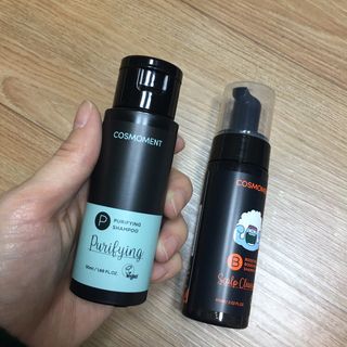 코스모먼트 부스티모 부스팅샴푸60ml + 비듬세정 진정샴푸50ml — 4.5점을 준 리뷰어가 2021년 11월 올린 사용 사진