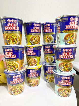 NISSIN 닛신 컵누들  4종 - 씨푸드오리지날, 씨푸드 스파이시, 씨푸드 커리, 씨푸드 XO소스 — 5점을 준 리뷰어가 2022년 3월 올린 사용 사진