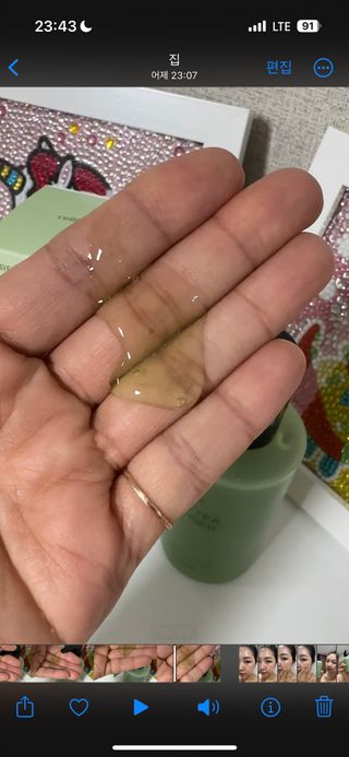 프리마인 메이크업과 들뜨는 각질까지 한방에 깐달걀로! 순하기까지한 셀베이스 그린티클렌저(200ml) — 5점을 준 리뷰어가 2023년 5월 올린 사용 사진