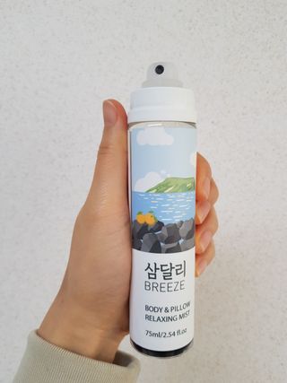 제주인디 삼달리 브리즈 바디&필로우 릴렉싱 미스트 제주 하귤 — 5점을 준 리뷰어가 2023년 2월 올린 사용 사진