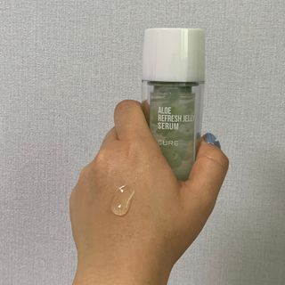 김정문알로에 큐어 큐어 알로에 리프레쉬 젤리 세럼, 큐어 알로에 하이드로 젤리 크림 — 5점을 준 리뷰어가 2021년 4월 올린 사용 사진