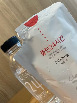 클린24시간 1BOX(5포) + 전용보틀(500ml) — 3점을 준 리뷰어가 2022년 8월 올린 사용 사진