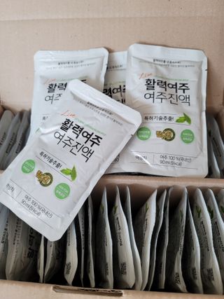 참유원 특허제조 활력 여주진액 여주즙 50포 — 5점을 준 리뷰어가 2022년 3월 올린 사용 사진