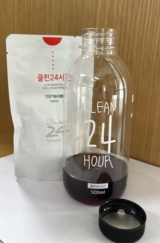 클린24시간 1BOX(5포) + 전용보틀(500ml) — 5점을 준 리뷰어가 2023년 7월 올린 사용 사진