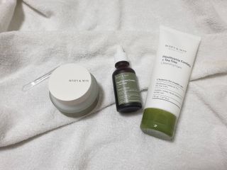 마리엔메이 센서티브 수딩 젤 크림 + 어성초 티트리 추출물 세럼 + 어성초 티트리 모공 클렌징 폼 — 5점을 준 리뷰어가 2021년 8월 올린 사용 사진