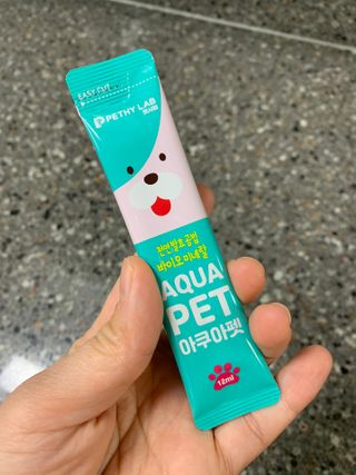 펫시랩 반려견용 액상 프리바이오틱스 아쿠아펫 — 4점을 준 리뷰어가 2021년 1월 올린 사용 사진