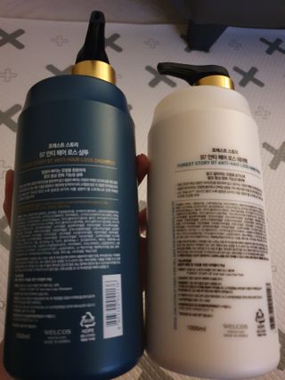 [포레스트스토리] B7 안티 헤어로스 샴푸1,000ml + 헤어팩 1,000ml — 5점을 준 리뷰어가 2021년 3월 올린 사용 사진