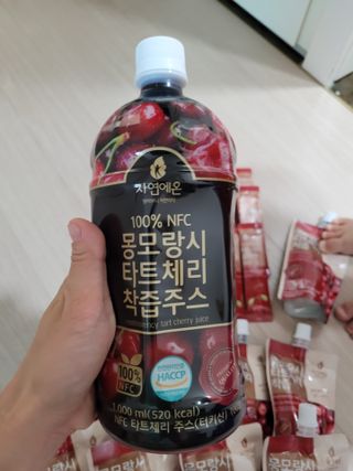 자연에온 몽모랑시 타트체리 3종 세트 구성 - 저분자콜라겐젤리, NFC 착즙주스 — 5점을 준 리뷰어가 2021년 7월 올린 사용 사진