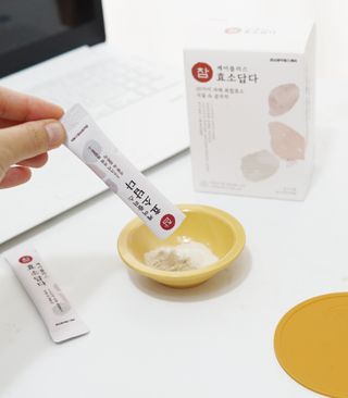 FREE [경남제약헬스케어] 런칭기념 케어플러스 참효소답다 3g x 30포/곡물효소&콤부차 — 4.5점을 준 리뷰어가 2023년 10월 올린 사용 사진