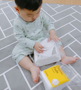 디어엘로디 프리미엄 유기농 유아 솜티슈 60매  2 + 1 PACK — 5점을 준 리뷰어가 2021년 3월 올린 사용 사진