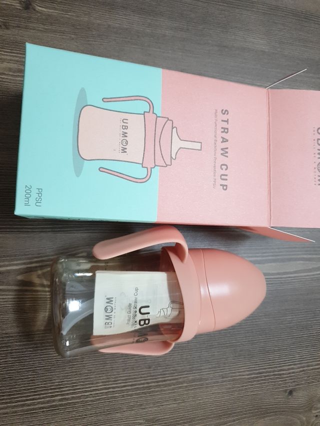 유비맘 샘방지 PPSU 빨대컵_컬러 랜덤 발송 리뷰 사진
