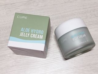김정문알로에 큐어 큐어 알로에 리프레쉬 젤리 세럼, 큐어 알로에 하이드로 젤리 크림 — 5점을 준 리뷰어가 2021년 2월 올린 사용 사진