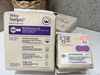 N[템포] 템포 패드 내추럴 순면 생리대 SET(중형 슬림 + 대형 + 라이너) — 5점을 준 리뷰어가 2024년 3월 올린 사용 사진
