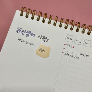 리훈 곰부 체크리스트+ 곰부 리무버블스티커 1장 — 5점을 준 리뷰어가 2021년 6월 올린 사용 사진
