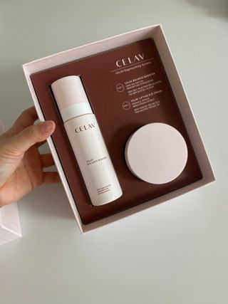 프리마인 바르기만 하면 철벽 스킨케어+24시간 마스크팩 효과. 셀라브 리제너레이팅 시스템 부스터+크림 세트 — 5점을 준 리뷰어가 2023년 7월 올린 사용 사진