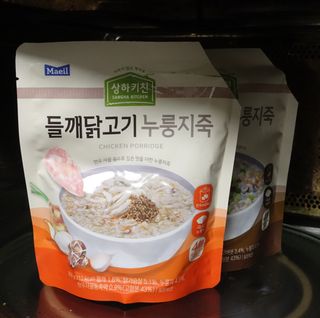 상하키친 소고기버섯 누룽지죽 / 들깨닭고기 누룽지죽 — 5점을 준 리뷰어가 2021년 10월 올린 사용 사진