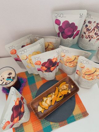 딜라이트 프로젝트 원물칩 5종 9ea(고구마칩, 자색고마칩, 느타리버섯칩, 비트 믹스칩, 단호박 믹스칩) — 5점을 준 리뷰어가 2022년 4월 올린 사용 사진