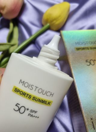 아이레시피 모이스트터치 스포츠 선밀크 50ml (SPF50+ PA+++) — 5점을 준 리뷰어가 2023년 6월 올린 사용 사진