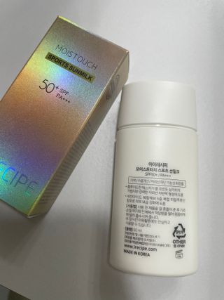 아이레시피 모이스트터치 스포츠 선밀크 50ml (SPF50+ PA+++) — 5점을 준 리뷰어가 2023년 6월 올린 사용 사진