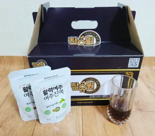 참유원 특허제조 활력 여주진액 여주즙 50포 — 5점을 준 리뷰어가 2022년 1월 올린 사용 사진