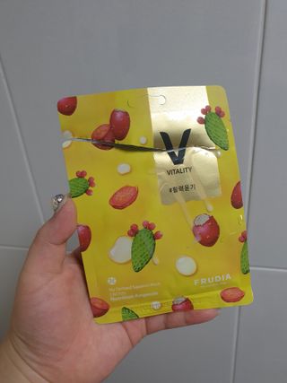 [후르디아] 골라쓰는 비건마스크팩 2종 -백년초 / 망고 — 5점을 준 리뷰어가 2022년 1월 올린 사용 사진