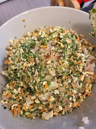 해풀잎 누구나 김밥*1ea [(혼합야채 35g *1ea,  김밥김 (5g, 5ea),  양념간장 (6g, 5ea), 참기름(5g, 2ea)] — 5점을 준 리뷰어가 2022년 7월 올린 사용 사진