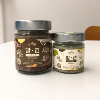 진테이블 발.견 스프레드  오리지널믹스 90g + 카카오스윗믹스 90g 2종 세트 — 5점을 준 리뷰어가 2022년 8월 올린 사용 사진