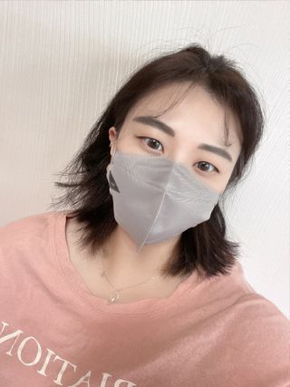 아이엘이 ILE 친환경 새부리형 방수 마스크 — 4.5점을 준 리뷰어가 2022년 4월 올린 사용 사진
