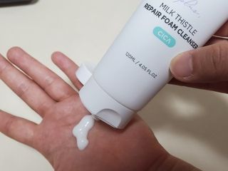 바노바기 코스메틱 바노바기 밀크씨슬 리페어 시카 폼 클렌저 플러스 120ml + 퀵 마스크 플러스 30매 — 5점을 준 리뷰어가 2023년 9월 올린 사용 사진