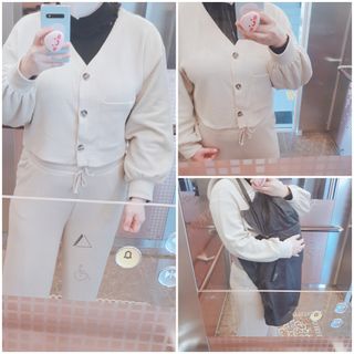 프런투라인 비마이 봄버 포켓 크롭 가디건 — 5점을 준 리뷰어가 2022년 3월 올린 사용 사진