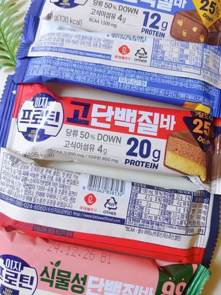 이지프로틴바 3종x각 2ea (고단백질바, 멀티단백질바, 식물성단백질바) — 4점을 준 리뷰어가 2024년 3월 올린 사용 사진
