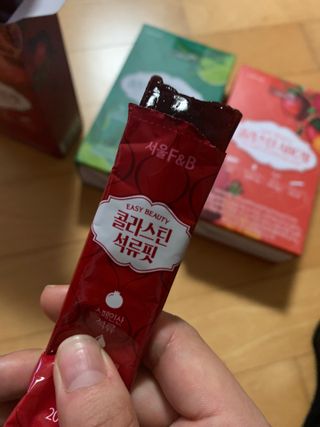 서울에프엔비 콜라스틴 3종 뷰티젤리스틱 45입 [ABC핏 15입 /  석류핏 15입 / 청스피루리나 15입] — 5점을 준 리뷰어가 2021년 9월 올린 사용 사진