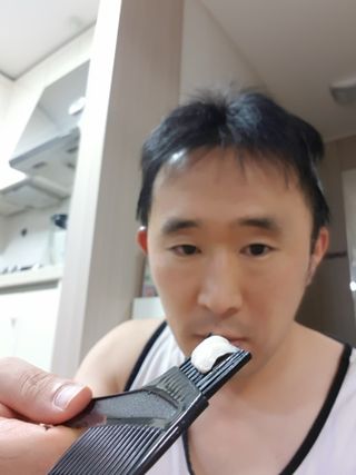 블랙몬스터 다운펌 프로 키트 — 5점을 준 리뷰어가 2021년 8월 올린 사용 사진