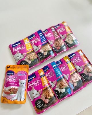 비타크래프트 포에시 델리스 고양이 파우치 85g 9가지맛 1팩씩 — 5점을 준 리뷰어가 2021년 8월 올린 사용 사진