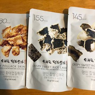 오희숙 전통부각 명인 찹쌀김부각, 찹쌀다시마부각, 황태껍질튀각 총 6봉 — 3.5점을 준 리뷰어가 2021년 7월 올린 사용 사진