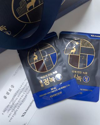 광동생활건강 [광동] 바르게 만든 녹용, 광동정녹청 — 5점을 준 리뷰어가 2022년 1월 올린 사용 사진