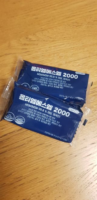 바른비타민 옵티엠에스엠2000 1박스 60포 관절 연골 복합건강기능식품 — 4.5점을 준 리뷰어가 2021년 6월 올린 사용 사진