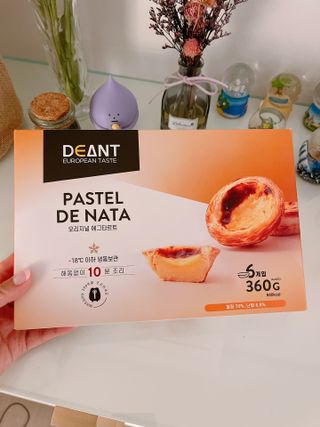 디앙뜨 포르투갈 에그타르트 오리지널 맛+패션후르츠+초콜릿타르트 맛 중 택1 — 4점을 준 리뷰어가 2021년 8월 올린 사용 사진