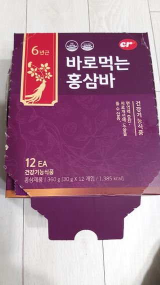 씨알푸드 건강기능식품 6년근 홍삼 함유, 바로먹는 홍삼바 30g 12개입 — 5점을 준 리뷰어가 2022년 3월 올린 사용 사진