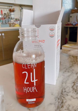 클린24시간 1BOX(5포) + 전용보틀(500ml) — 5점을 준 리뷰어가 2023년 2월 올린 사용 사진